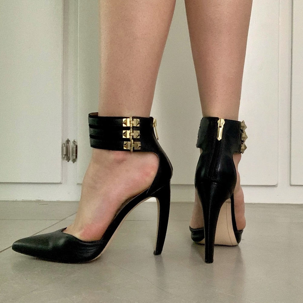 Black Studded Stilettos